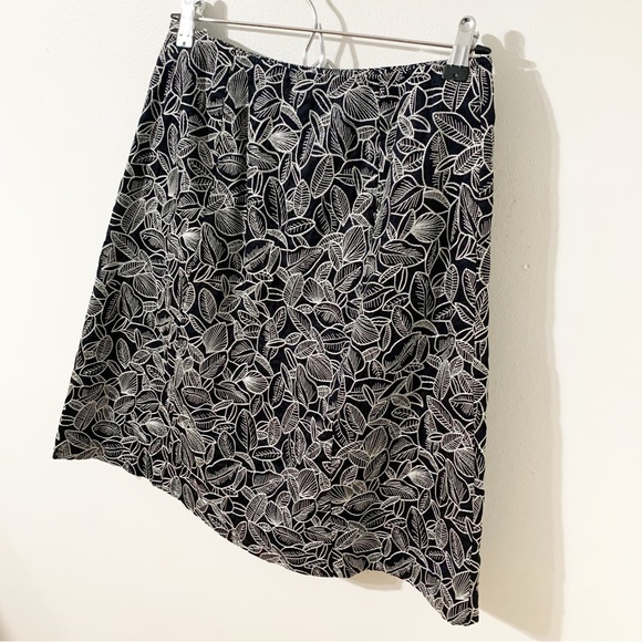 Talbots Cotton Embroidered Foliage Leaf Print Fully Lined A-line Skirt Side Zip - Picture 4 of 11